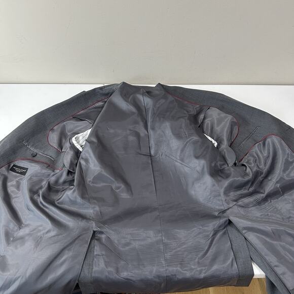 Pronto Uomo Blazer Mens 50L Gray Wool Blend Formal Suit Jacket 2 Button Career - Picture 10 of 12